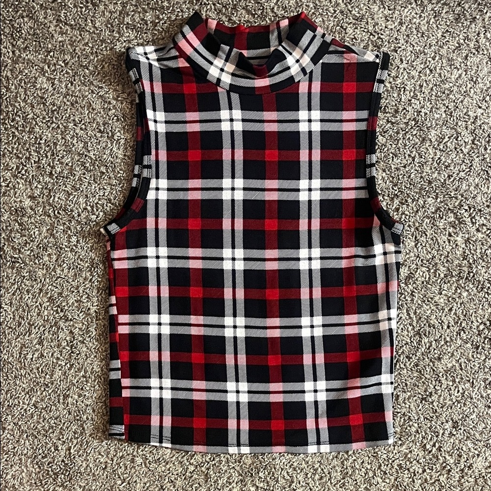 Sweet Claire Red and Black Checkered Top